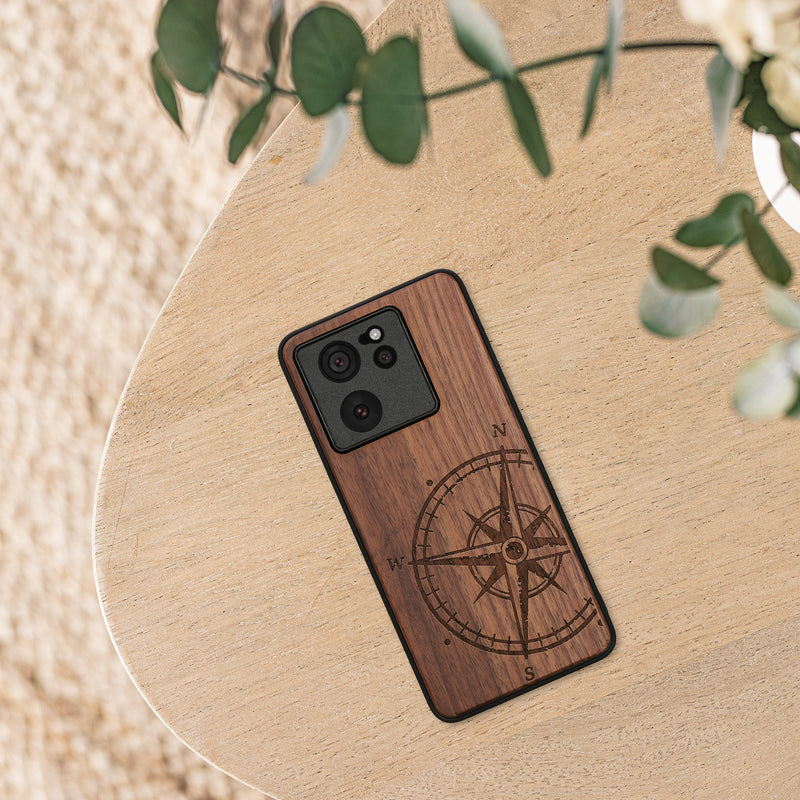 kwmobile Hülle kompatibel mit Xiaomi 13T / 13T Pro Hülle TPU Handyhülle Kompass Vintage