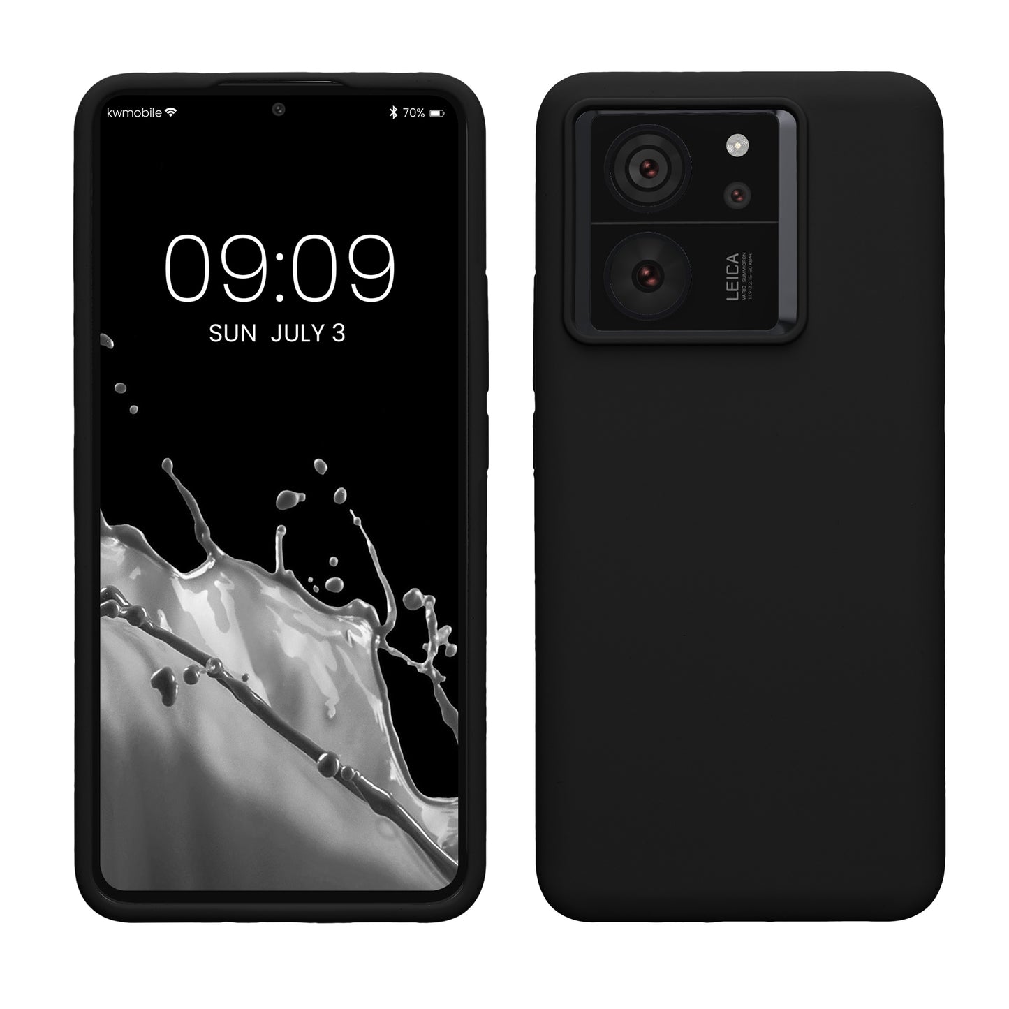kwmobile Hülle kompatibel mit Xiaomi 13T / 13T Pro Hülle - Silikon Handy Case - Handyhülle weiche Oberfläche - kabelloses Laden - Schwarz Schwarz  
