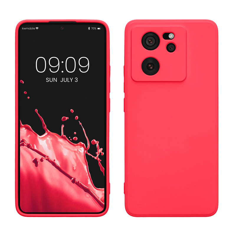 kwmobile Slim Case kompatibel mit Xiaomi 13T / 13T Pro Hülle - Handyhülle aus Silikon in Neon Pink Neon Pink  