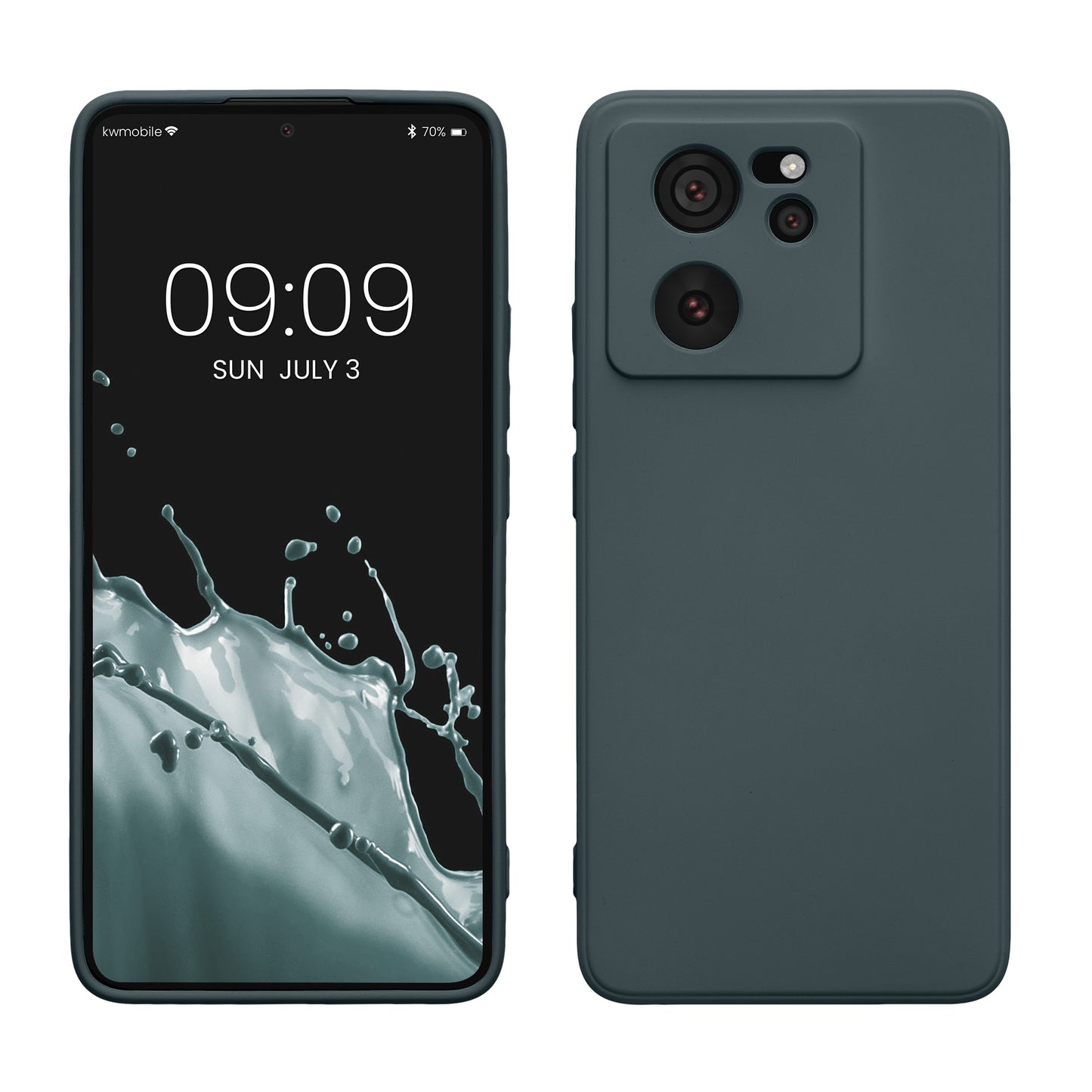 kwmobile Slim Case kompatibel mit Xiaomi 13T / 13T Pro Hülle - Handyhülle aus Silikon in Dunkler Schiefer Dunkler Schiefer  