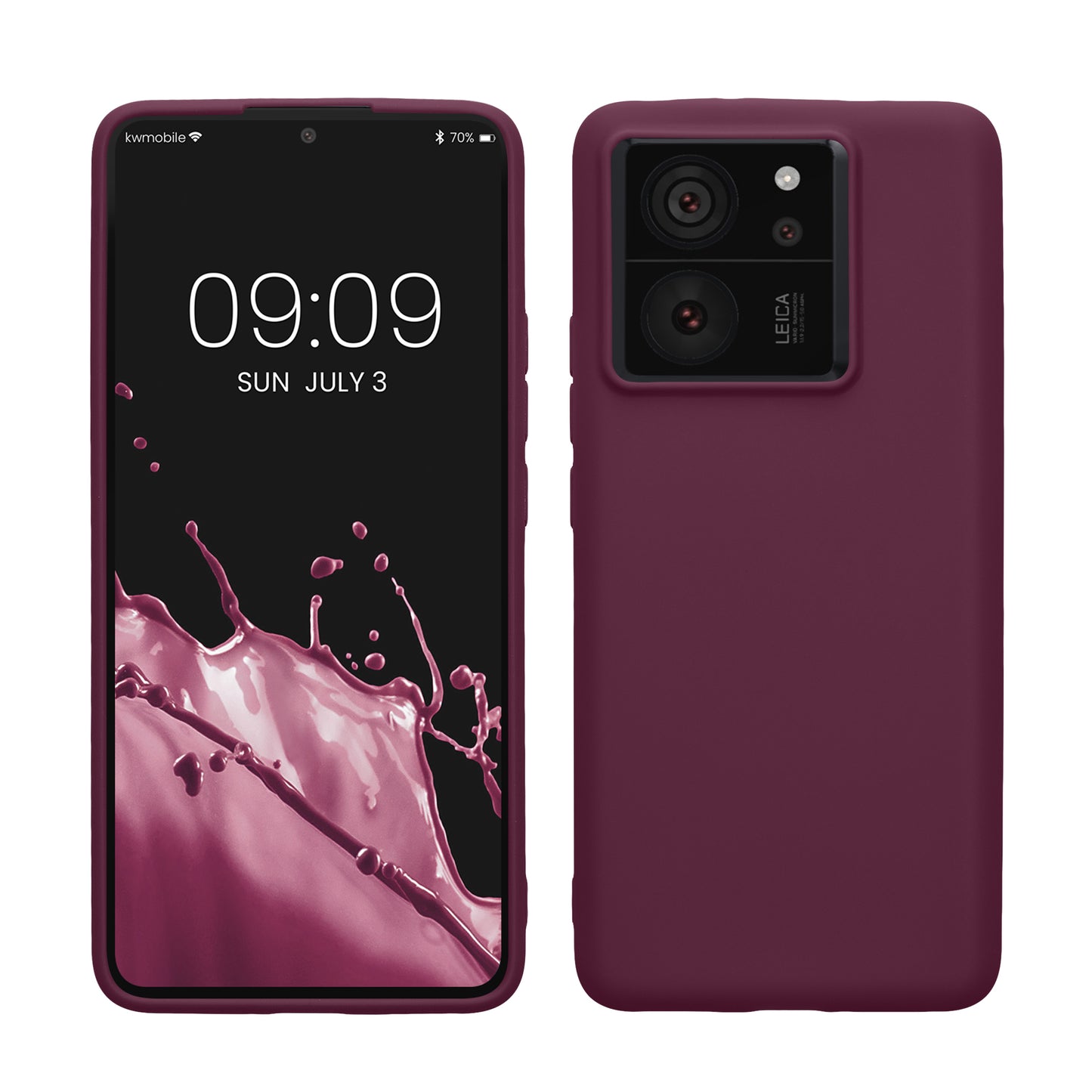 kwmobile Hülle kompatibel mit Xiaomi 13T / 13T Pro Hülle - weiches TPU Silikon Case - Cover geeignet für kabelloses Laden - Bordeaux Violett Bordeaux Violett  