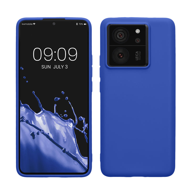 kwmobile Hülle kompatibel mit Xiaomi 13T / 13T Pro Hülle - weiches TPU Silikon Case - Cover geeignet für kabelloses Laden - Baltik Blau Baltik Blau  
