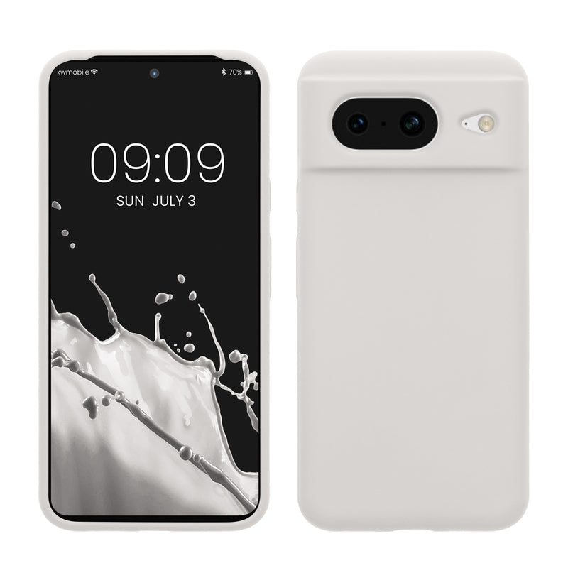 kwmobile Handyhülle für Google Pixel 8 Hülle, für Pixel 8 Case - Hülle Silikon - kabelloses Laden - Weiß matt Weiß matt  