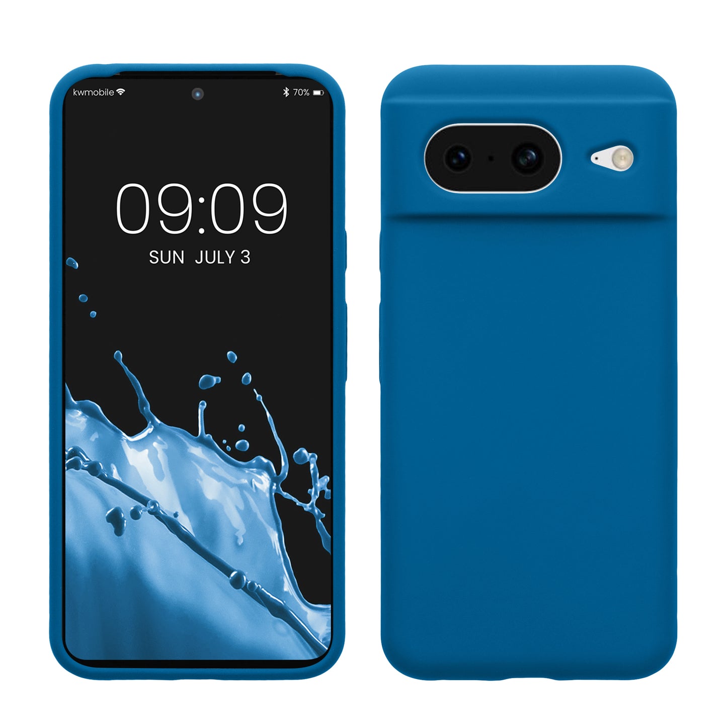 kwmobile Handyhülle für Google Pixel 8 Hülle, für Pixel 8 Case - Hülle Silikon - kabelloses Laden - Blue Reef Blue Reef  
