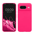 kwmobile Handyhülle für Google Pixel 8 Hülle, für Pixel 8 Case - Hülle Silikon - kabelloses Laden - Neon Pink Neon Pink  