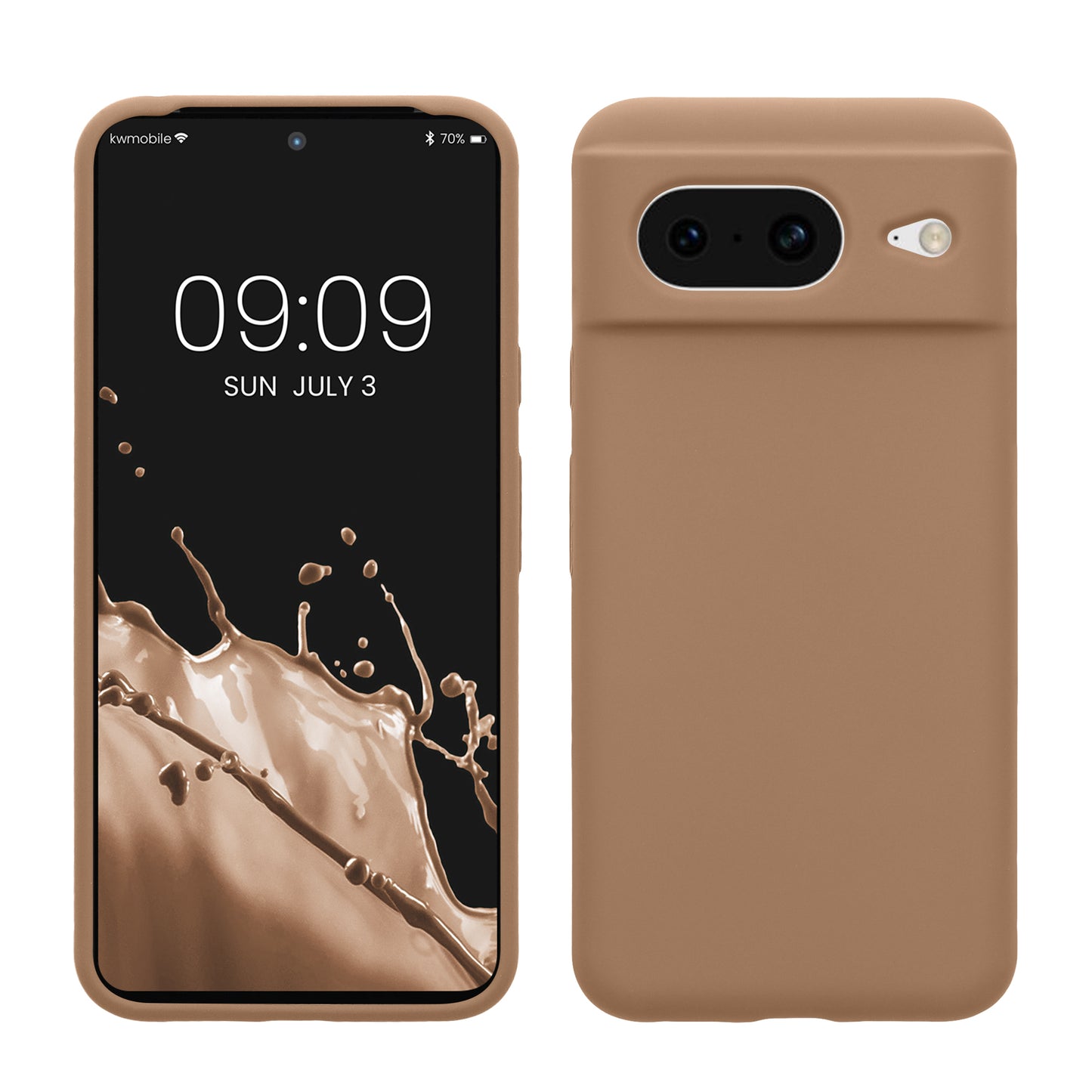 kwmobile Handyhülle für Google Pixel 8 Hülle, für Pixel 8 Case - Hülle Silikon - kabelloses Laden - Cappuccino Cappuccino  