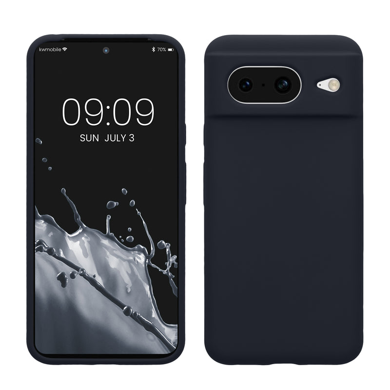 kwmobile Handyhülle für Google Pixel 8 Hülle, für Pixel 8 Case - Hülle Silikon - kabelloses Laden - Heidelbeerblau Heidelbeerblau  
