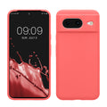 kwmobile Handyhülle für Google Pixel 8 Hülle, für Pixel 8 Case - Hülle Silikon - kabelloses Laden - Neon Koralle Neon Koralle  
