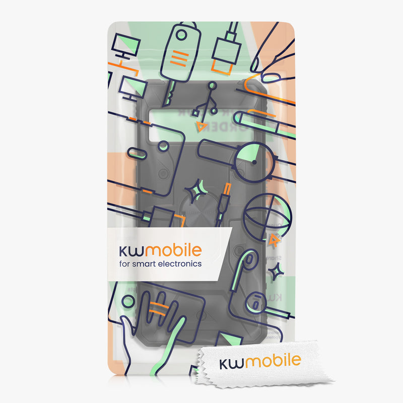 kwmobile Handyhülle kompatibel mit Google Pixel 8 Pro - stoßfeste Hülle mit Eckenschutz - Shockproof Hülle mit Fingerring aus Metall