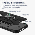 kwmobile Handyhülle kompatibel mit Google Pixel 8 Pro - stoßfeste Hülle mit Eckenschutz - Shockproof Hülle mit Fingerring aus Metall