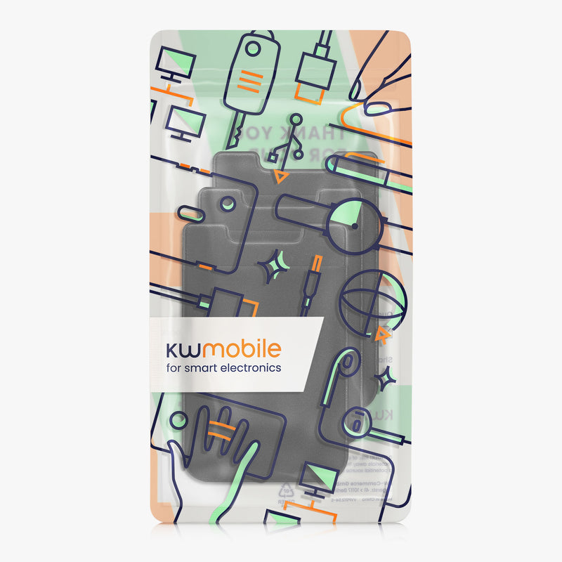 kwmobile Stick-on Kartenhalter für Kreditkarten - Stoff Halter - 5,7 x 8,9 cm - Wallet mit Platz für bis zu 5 Karten oder Scheine