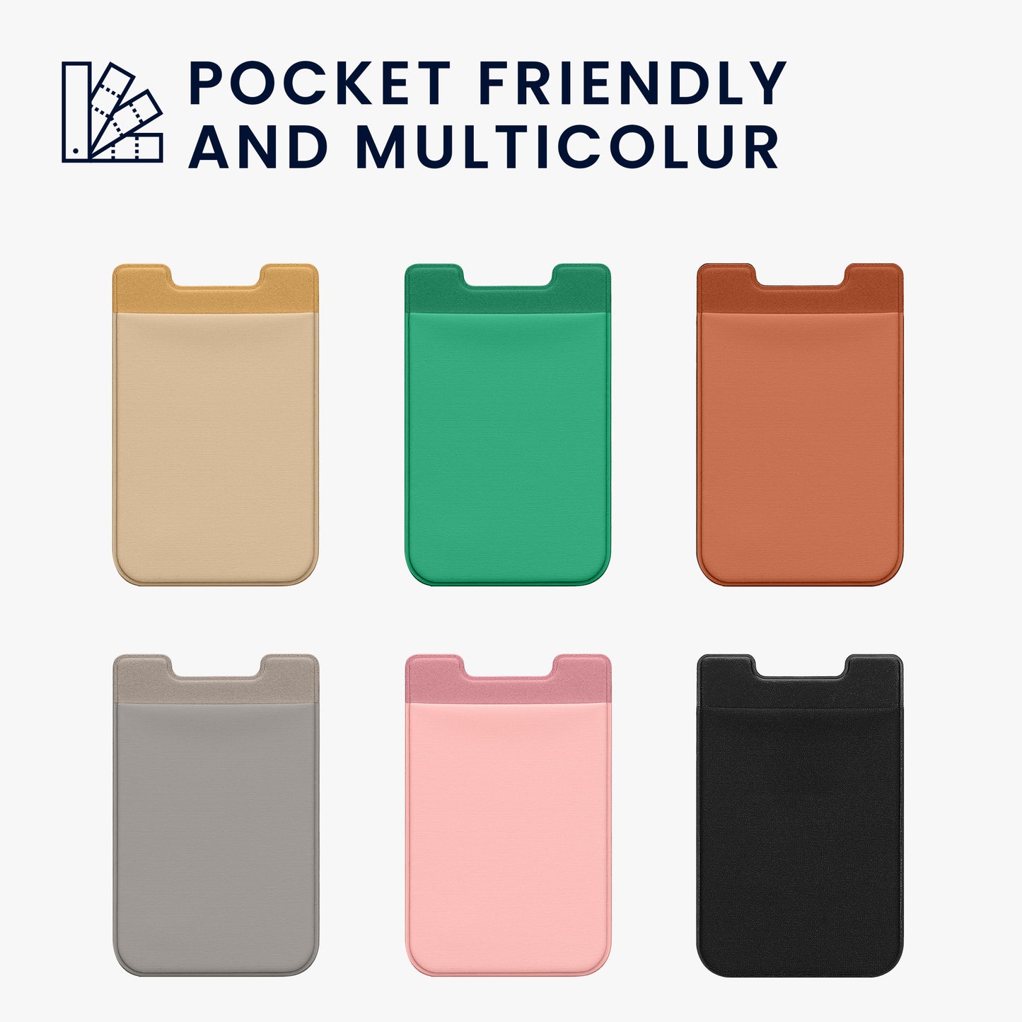 kwmobile Stick-on Kartenhalter für Kreditkarten - Stoff Halter - 5,7 x 8,9 cm - Wallet mit Platz für bis zu 5 Karten oder Scheine