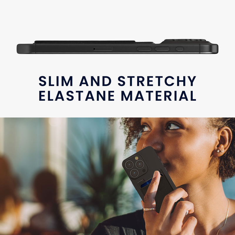 kwmobile Stick-on Kartenhalter für Kreditkarten - Stoff Halter - 5,7 x 8,9 cm - Wallet mit Platz für bis zu 5 Karten oder Scheine