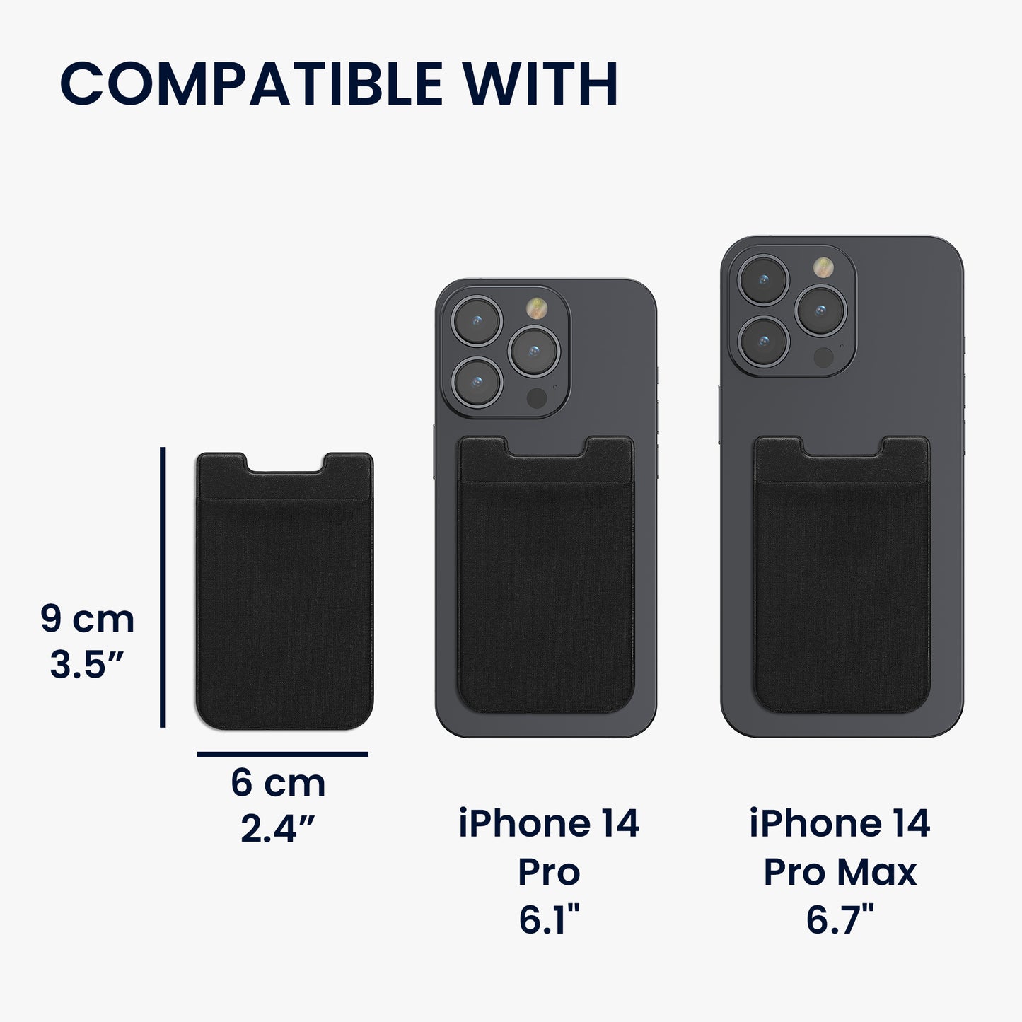 kwmobile Stick-on Kartenhalter für Kreditkarten - Stoff Halter - 5,7 x 8,9 cm - Wallet mit Platz für bis zu 5 Karten oder Scheine