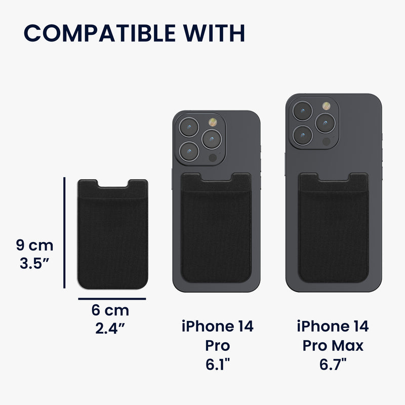 kwmobile Stick-on Kartenhalter für Kreditkarten - Stoff Halter - 5,7 x 8,9 cm - Wallet mit Platz für bis zu 5 Karten oder Scheine