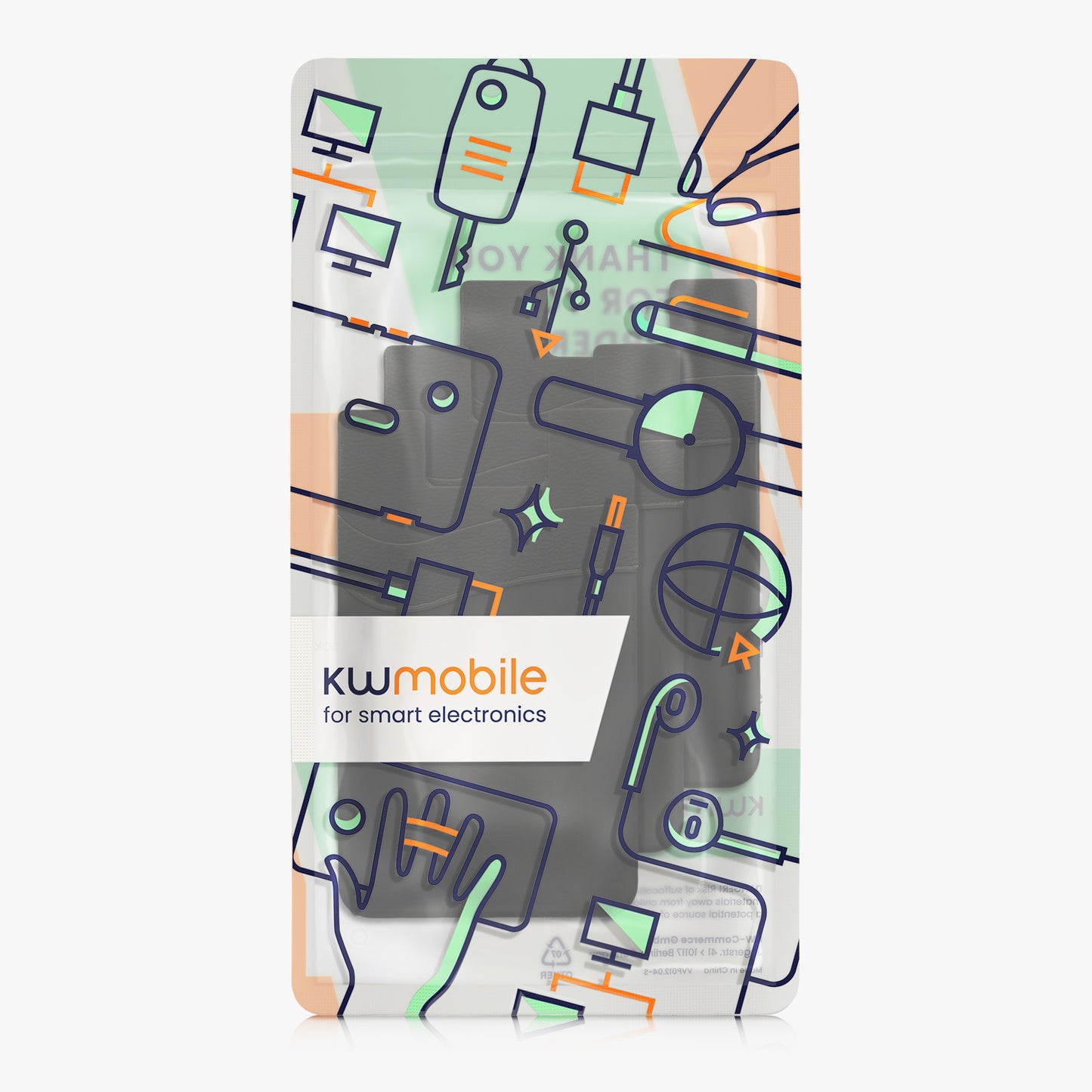 kwmobile 3x Stick-on Kartenhalter für Kreditkarten - Halter - 5,7 x 9,8 cm - für bis zu 4 Karten oder Bargeld - Wallet