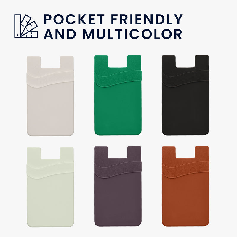 kwmobile 3x Stick-on Kartenhalter für Kreditkarten - Halter - 5,7 x 9,8 cm - für bis zu 4 Karten oder Bargeld - Wallet