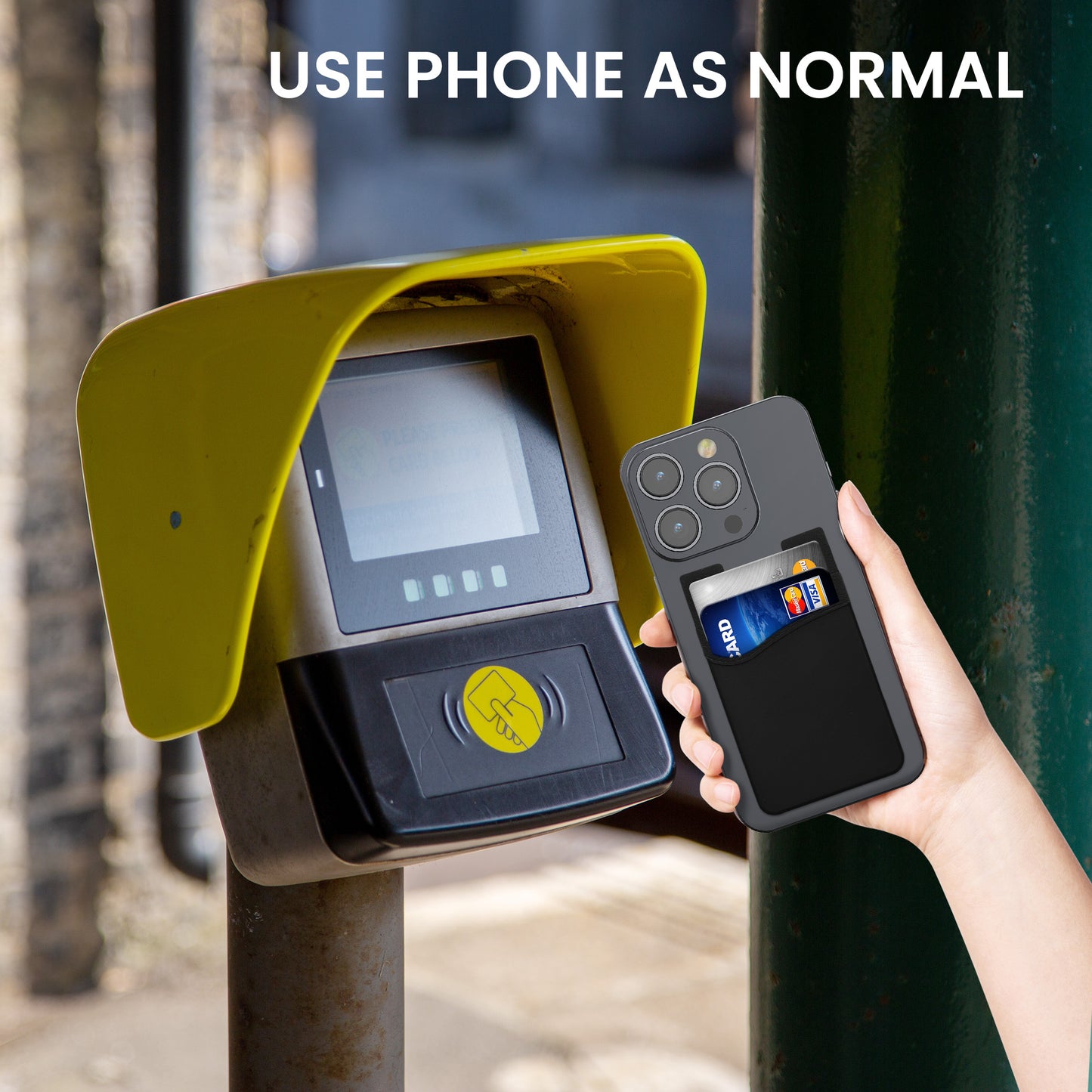 kwmobile 3x Stick-on Kartenhalter für Kreditkarten - Halter - 5,7 x 9,8 cm - für bis zu 4 Karten oder Bargeld - Wallet