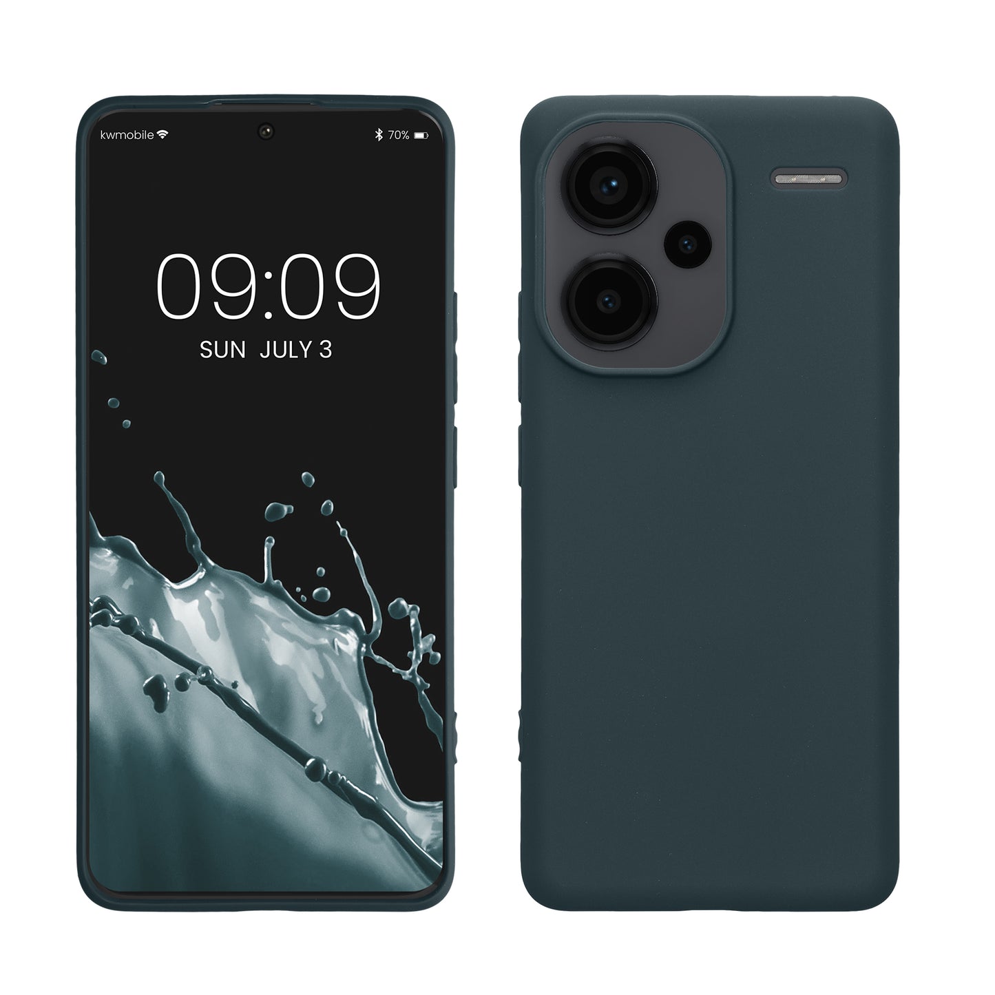 kwmobile Hülle kompatibel mit Xiaomi Redmi Note 13 Pro+ 5G / Redmi Note 13 Pro Plus 5G Hülle - weiches TPU Silikon Case - Cover geeignet für kabelloses Laden - Dunkler Schiefer Dunkler Schiefer  