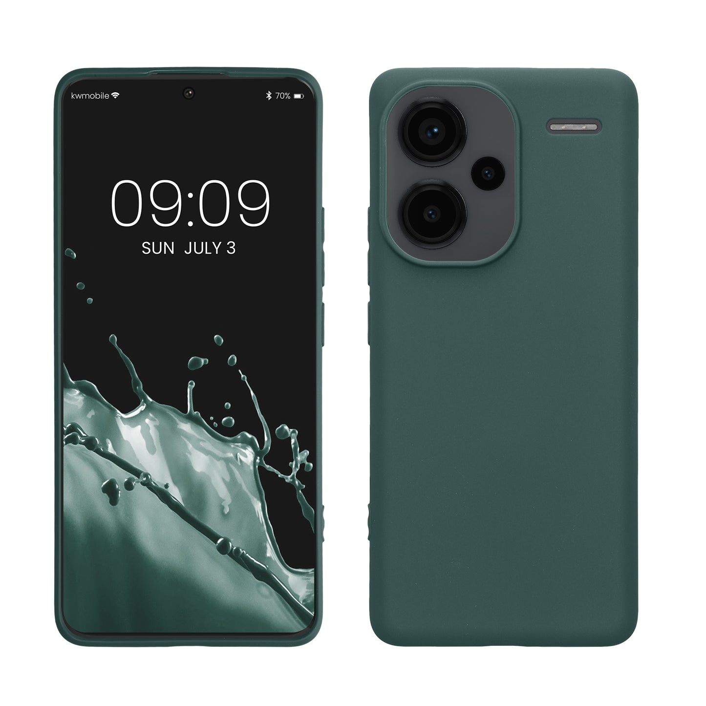 kwmobile Hülle kompatibel mit Xiaomi Redmi Note 13 Pro+ 5G / Redmi Note 13 Pro Plus 5G Hülle - weiches TPU Silikon Case - Cover geeignet für kabelloses Laden - Blaugrün Blaugrün  