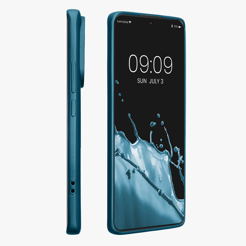 kwmobile Handyhülle für Xiaomi Redmi Note 13 Pro+ 5G / Redmi Note 13 Pro Plus 5G Hülle - Silikon Case metallisch schimmernd - Schutzhülle Cover