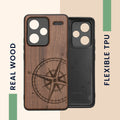 kwmobile Hülle kompatibel mit Xiaomi Redmi Note 13 Pro+ 5G / Redmi Note 13 Pro Plus 5G Hülle - Handy Cover - TPU Handyhülle Kompass Vintage