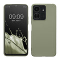kwmobile Hülle kompatibel mit Xiaomi Poco C65 / Redmi 13C Hülle - weiches TPU Silikon Case - Cover geeignet für kabelloses Laden - Graugrün Graugrün  