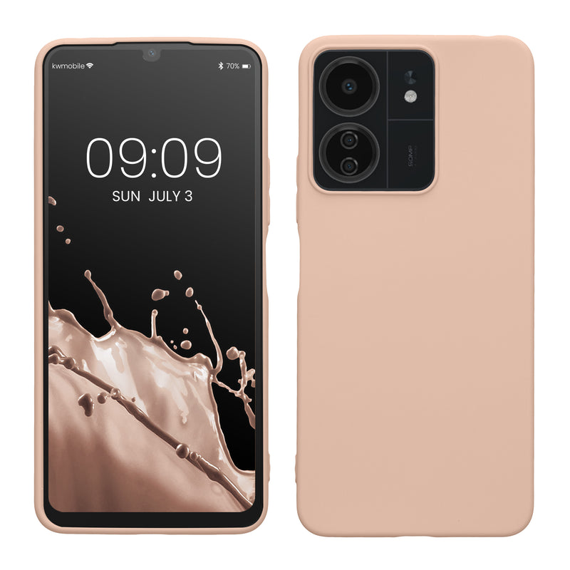 kwmobile Hülle kompatibel mit Xiaomi Poco C65 / Redmi 13C Hülle - weiches TPU Silikon Case - Cover geeignet für kabelloses Laden - Coconut Swirl Coconut Swirl  
