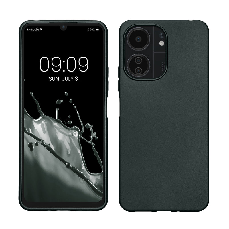 kwmobile Case kompatibel mit Xiaomi Poco C65 / Redmi 13C Hülle - Schutzhülle aus Silikon metallisch schimmernd - Handyhülle Metallic Petrol Metallic Petrol  