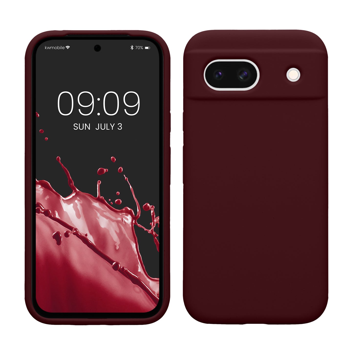 kwmobile Handyhülle für Google Pixel 8a Hülle, für Pixel 8a Case - Hülle Silikon - kabelloses Laden - Bordeaux Violett Bordeaux Violett  