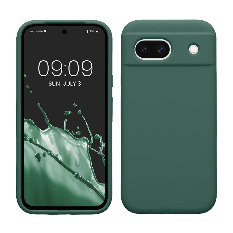 kwmobile Handyhülle für Google Pixel 8a Hülle, für Pixel 8a Case - Hülle Silikon - kabelloses Laden - Tannengrün Tannengrün  