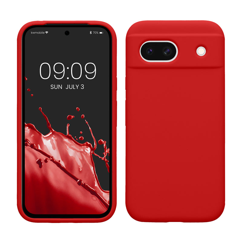 kwmobile Handyhülle für Google Pixel 8a Hülle, für Pixel 8a Case - Hülle Silikon - kabelloses Laden - Klassisch Rot Klassisch Rot  