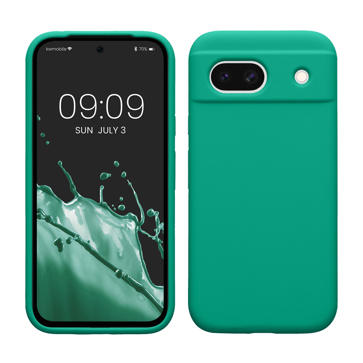 kwmobile Handyhülle für Google Pixel 8a Hülle, für Pixel 8a Case - Hülle Silikon - kabelloses Laden - Smaragdgrün Smaragdgrün  