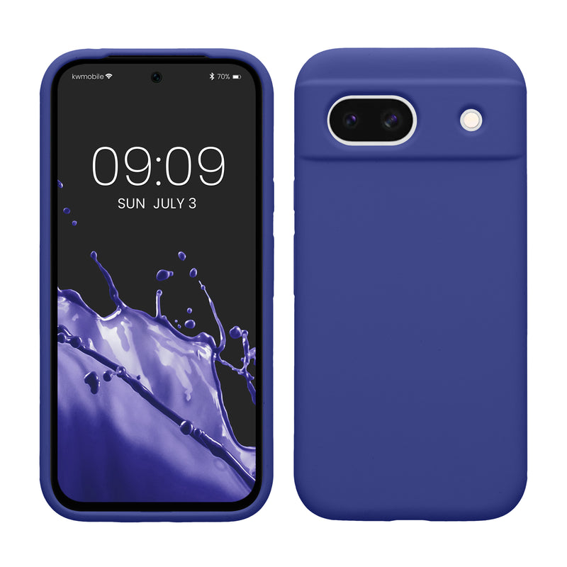 kwmobile Handyhülle für Google Pixel 8a Hülle, für Pixel 8a Case - Hülle Silikon - kabelloses Laden - Blauviolett Blauviolett  