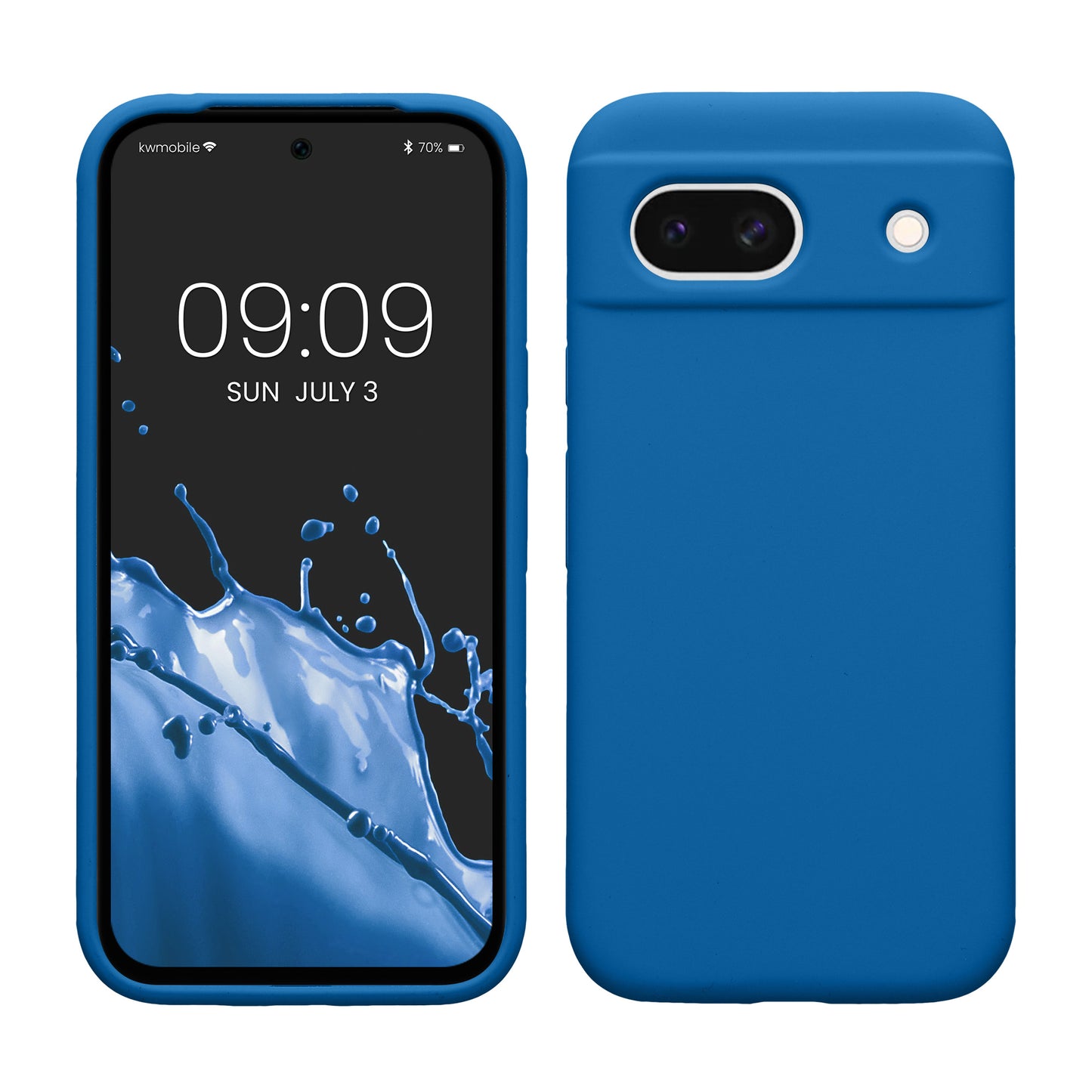 kwmobile Handyhülle für Google Pixel 8a Hülle, für Pixel 8a Case - Hülle Silikon - kabelloses Laden - Blue Reef Blue Reef  