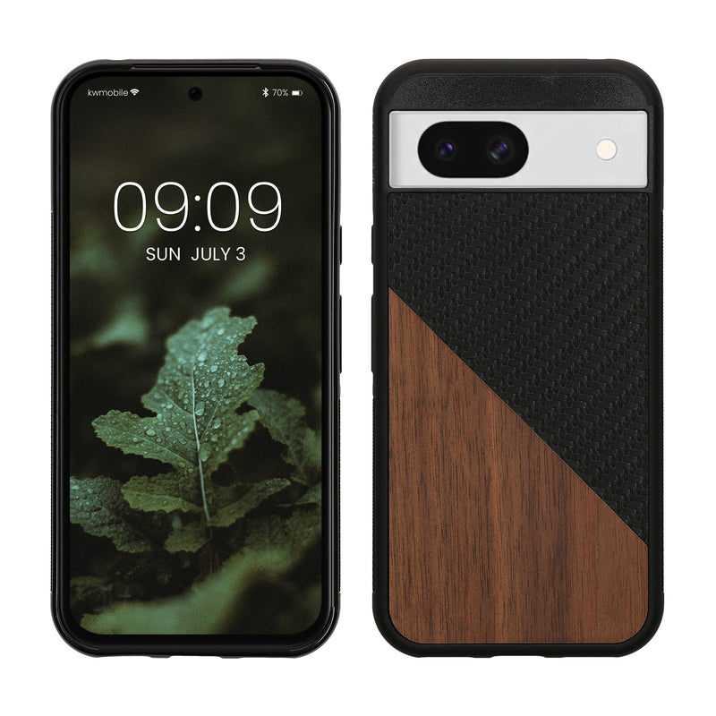 kwmobile Hülle kompatibel mit Google Pixel 8a - Handyhülle - Handy Schutzhülle - Smartphone Cover - Dunkelbraun Schwarz Dunkelbraun  [dsg01]
