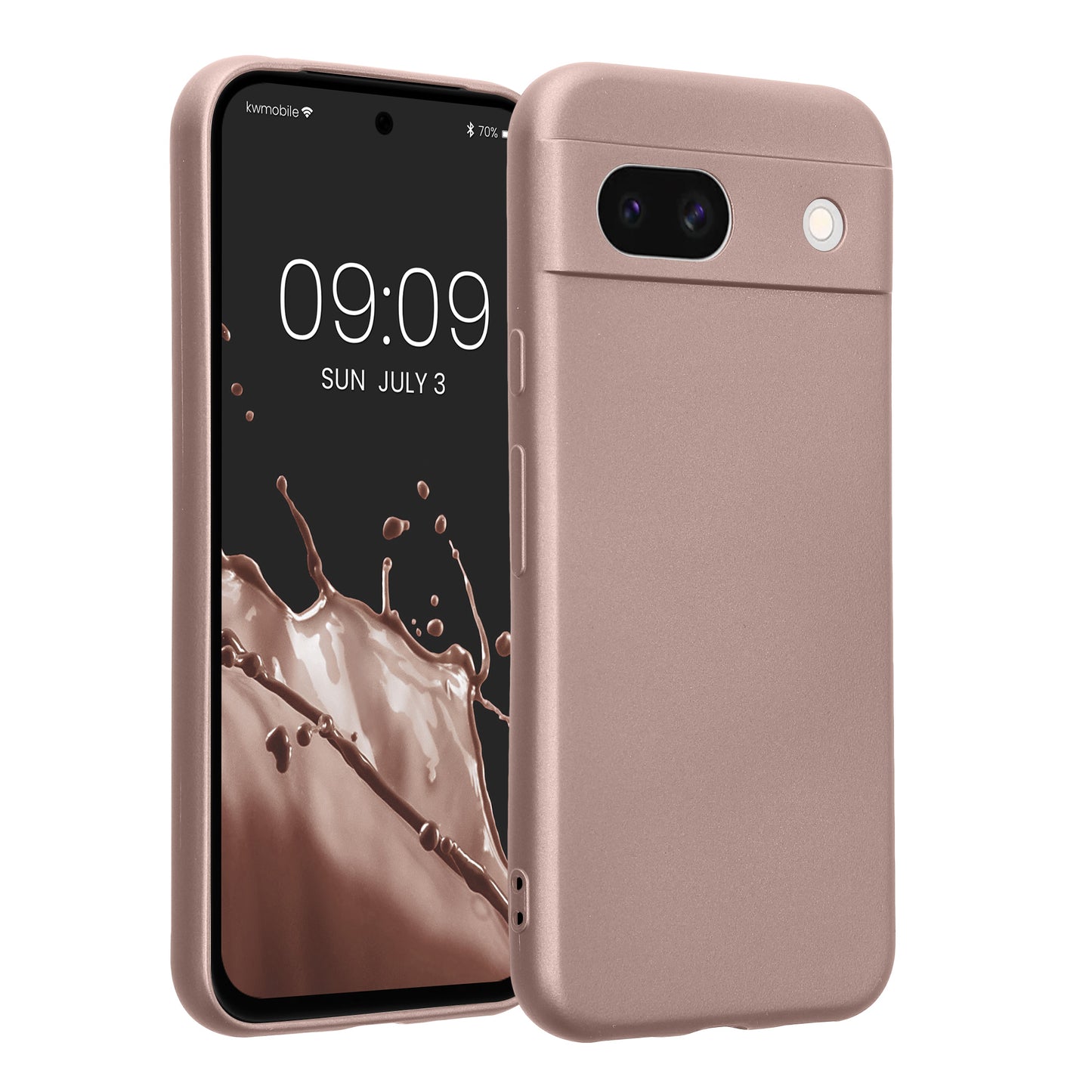 kwmobile Handyhülle kompatibel mit Google Pixel 8a Hülle - weiche Silikon Case metallisch schimmernd in Metallic Arctic Berry Metallic Arctic Berry  