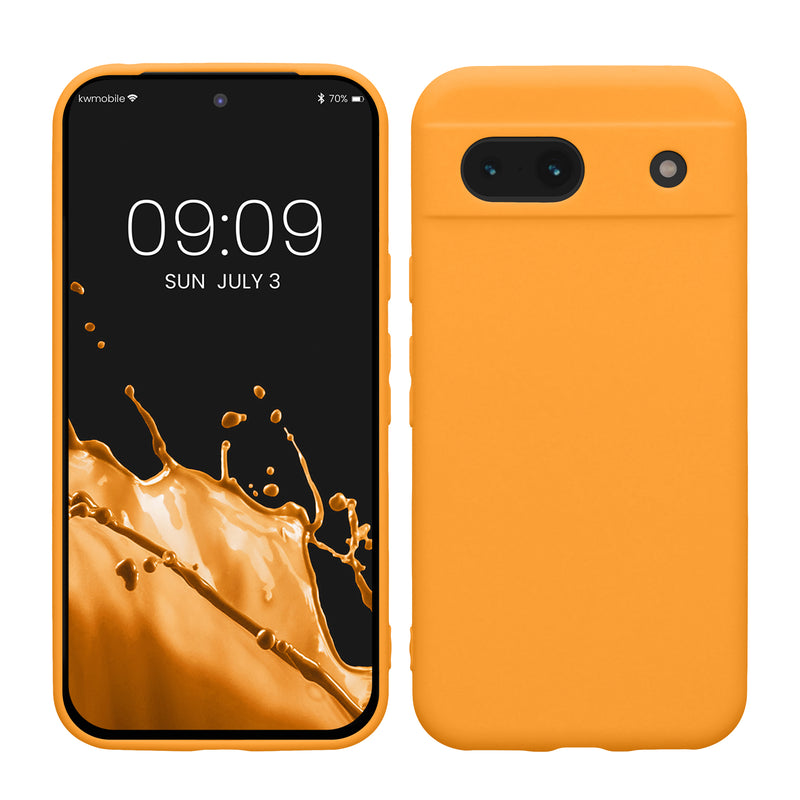 kwmobile Handyhülle kompatibel mit Google Pixel 8a Hülle - Handy Case aus weichem Silikon in Fruity Orange Fruity Orange  