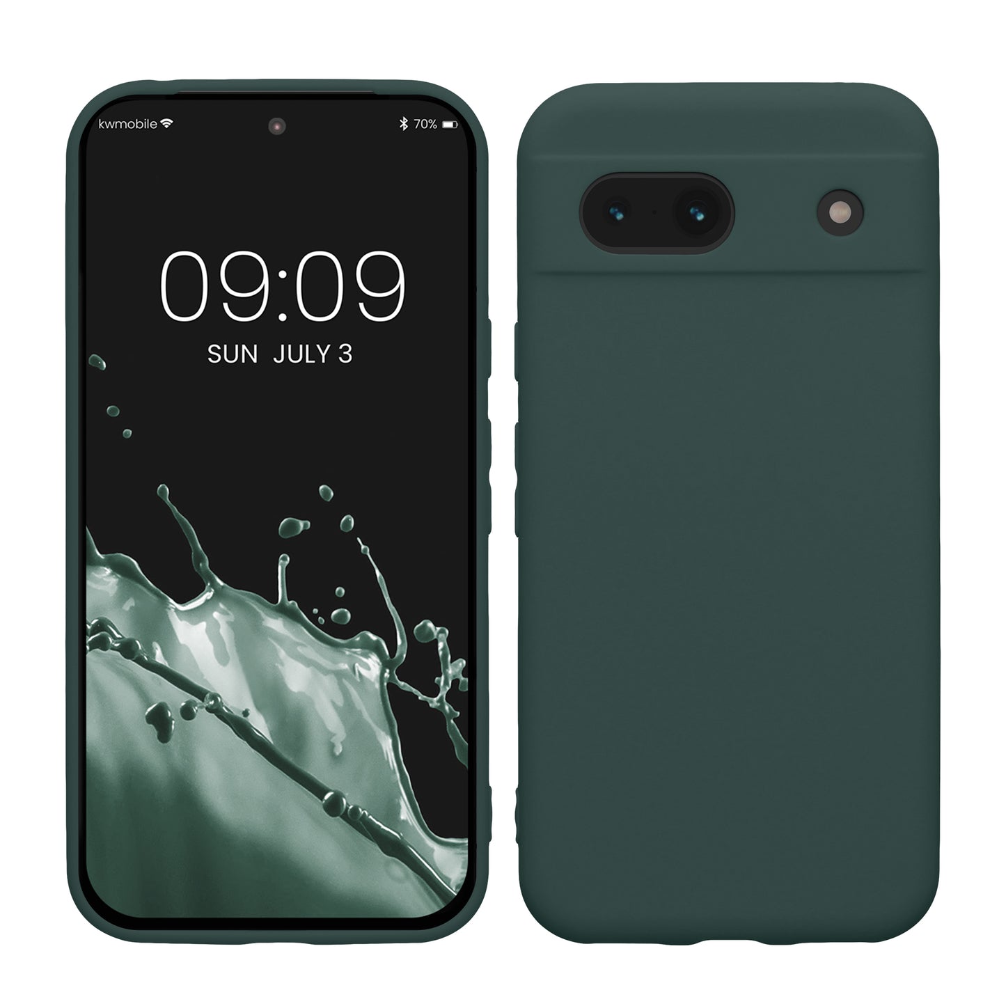 kwmobile Handyhülle kompatibel mit Google Pixel 8a Hülle - Handy Case aus weichem Silikon in Blaugrün Blaugrün  