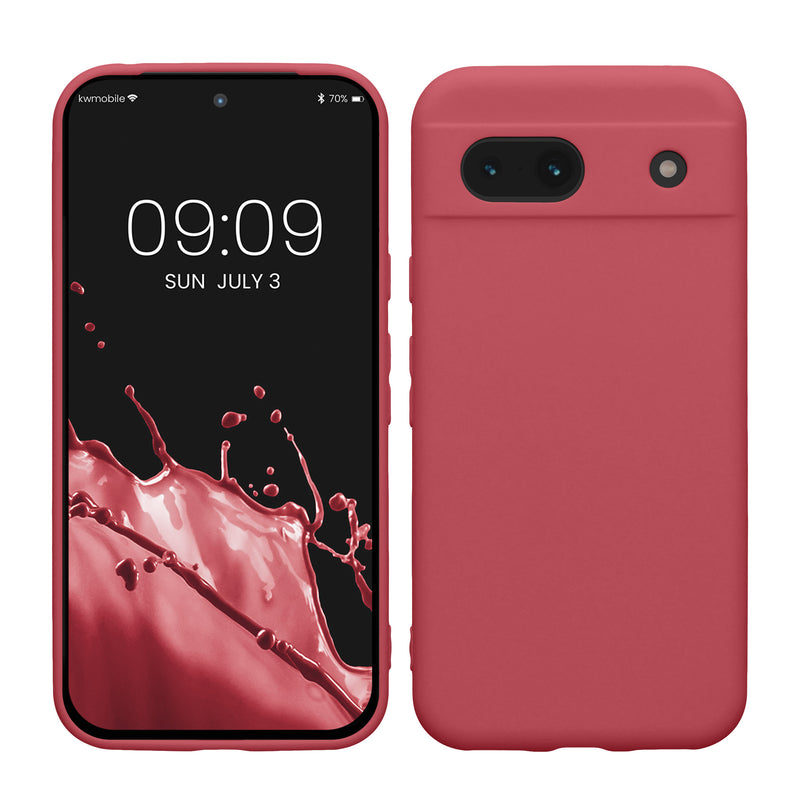 kwmobile Handyhülle kompatibel mit Google Pixel 8a Hülle - Handy Case aus weichem Silikon in Dark Rose Dark Rose  