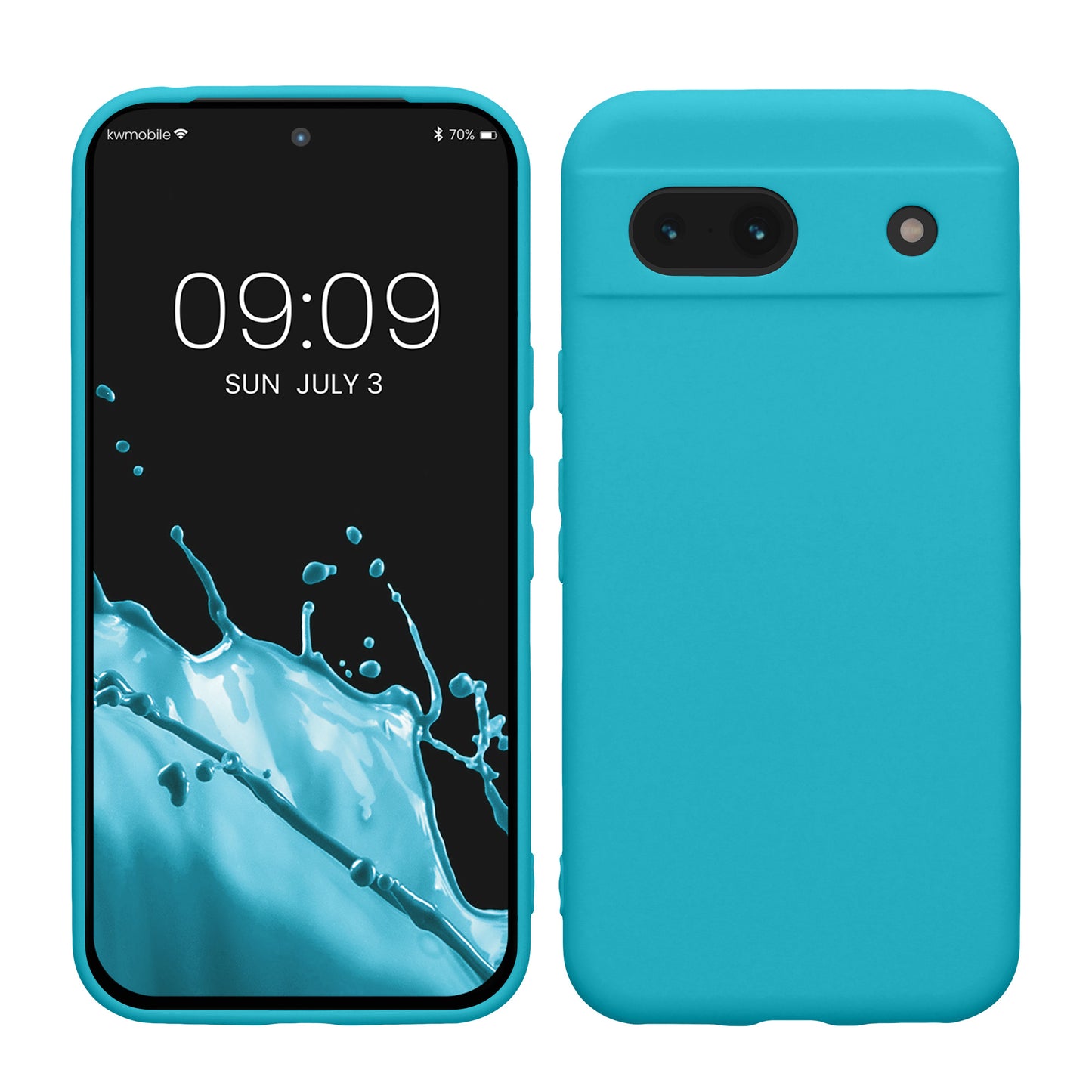 kwmobile Handyhülle kompatibel mit Google Pixel 8a Hülle - Handy Case aus weichem Silikon in Cool Glacier Cool Glacier  
