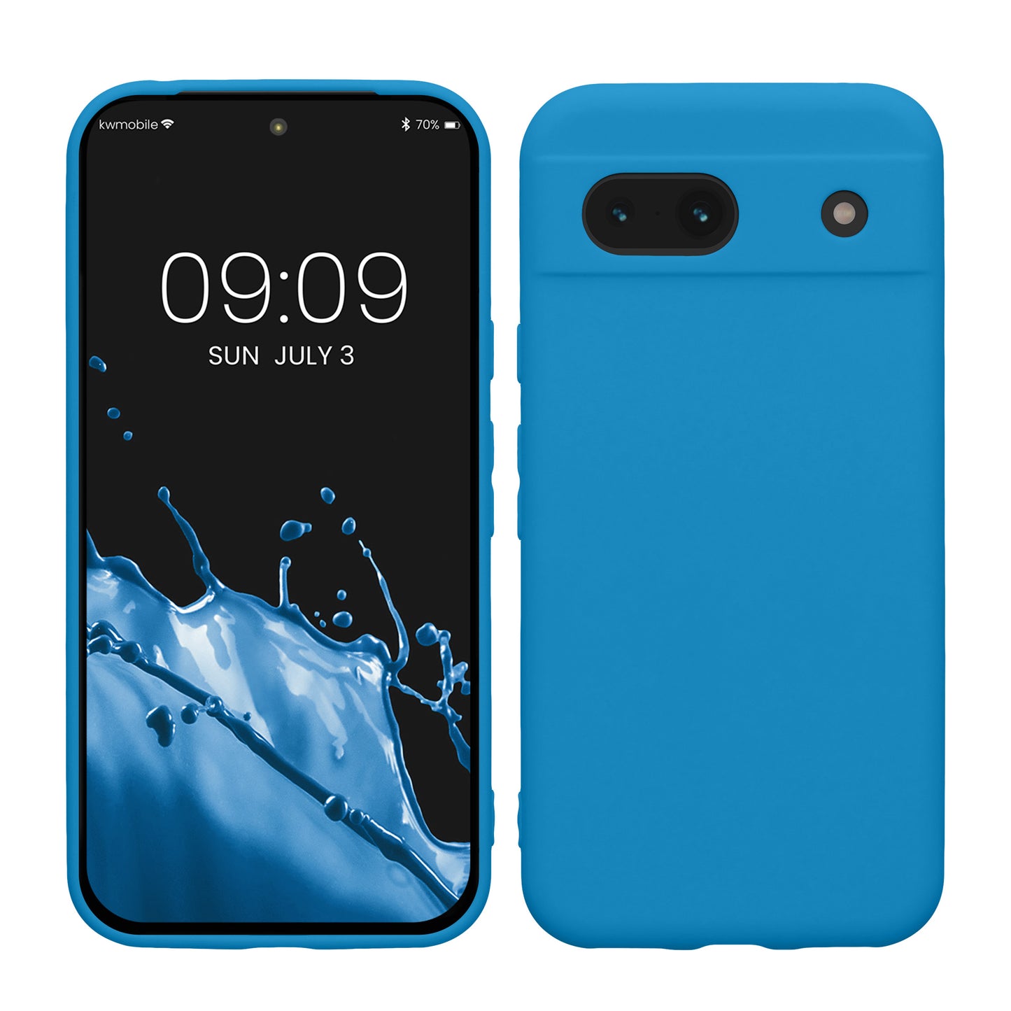 kwmobile Handyhülle kompatibel mit Google Pixel 8a Hülle - Handy Case aus weichem Silikon in Blue Reef Blue Reef  