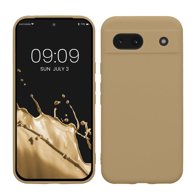 kwmobile Handyhülle kompatibel mit Google Pixel 8a Hülle - Handy Case aus weichem Silikon in Bräunlichgrau Bräunlichgrau  