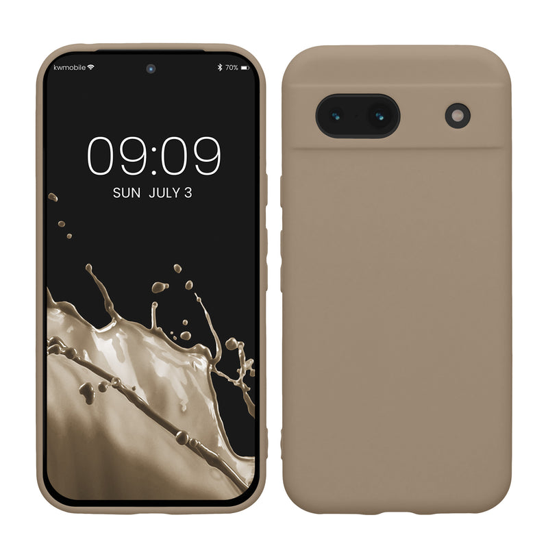 kwmobile Handyhülle kompatibel mit Google Pixel 8a Hülle - Handy Case aus weichem Silikon in Creme matt Creme matt  