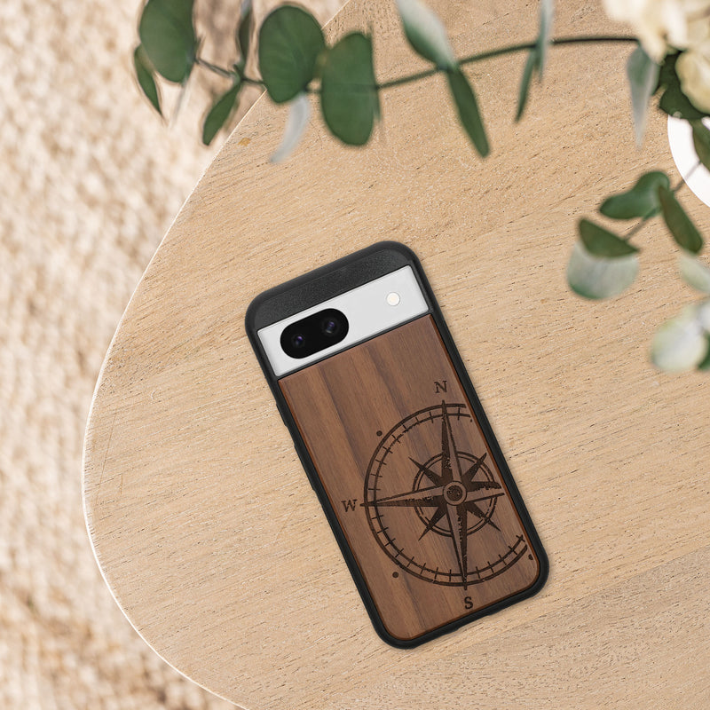 kwmobile Hülle kompatibel mit Google Pixel 8a Hülle - Handy Cover - TPU Handyhülle Vintage Kompass
