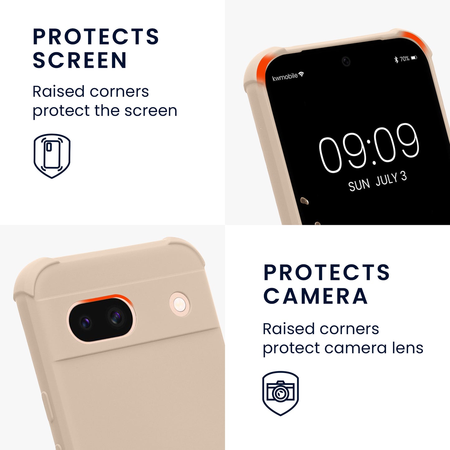 kwmobile Necklace Case kompatibel mit Google Pixel 8a Hülle - Cover mit Kordel zum Umhängen - Silikon Schutzhülle
