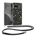 kwmobile Necklace Case kompatibel mit Google Pixel 8a Hülle - Silikon Cover mit Handykette - Mehrfarbig Transparent Wildblumen Ranke Mehrfarbig  [dsg03]