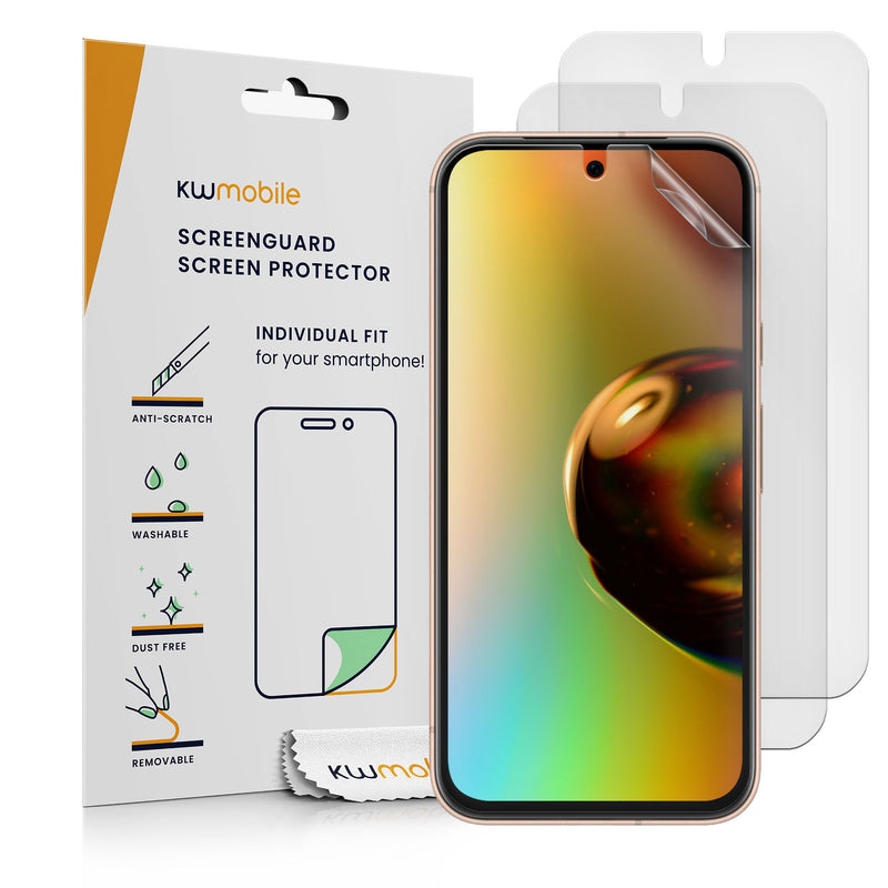 kwmobile 3x Folie matt kompatibel mit Google Pixel 8a - Displayschutzfolie Schutzfolie - Displayschutz Displayfolie entspiegelt Matt Transparent  