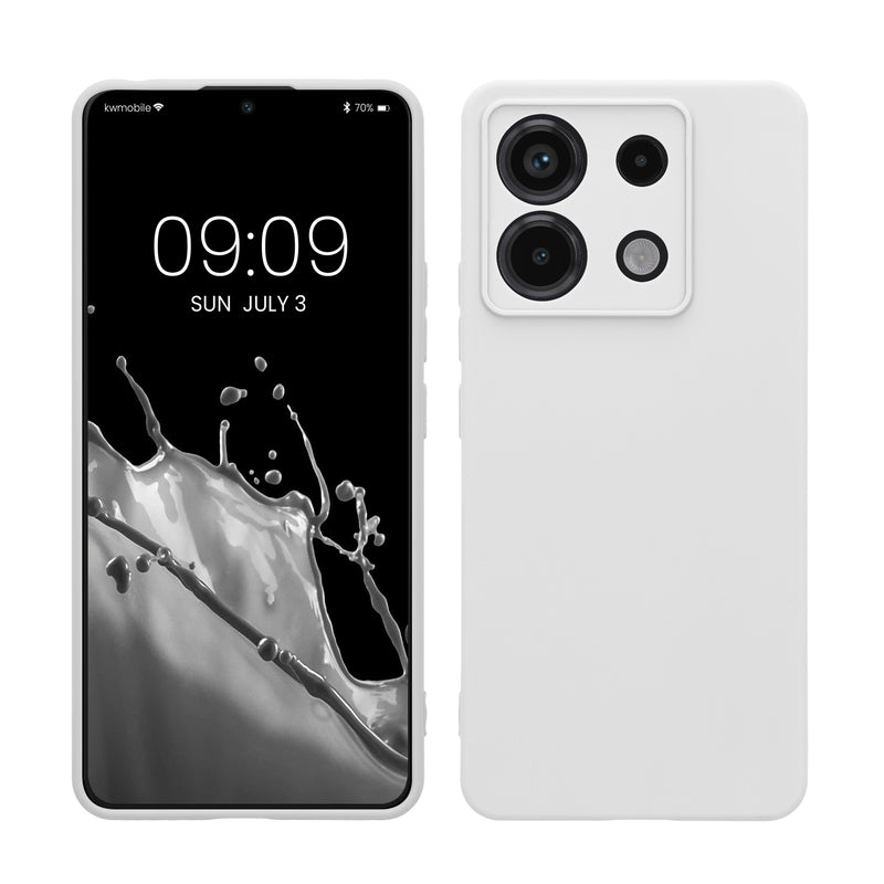 kwmobile Handyhülle kompatibel mit Xiaomi Redmi Note 13 Pro 5G / Poco X6 5G Hülle - Handy Case aus weichem Silikon in Weiß matt Weiß matt  