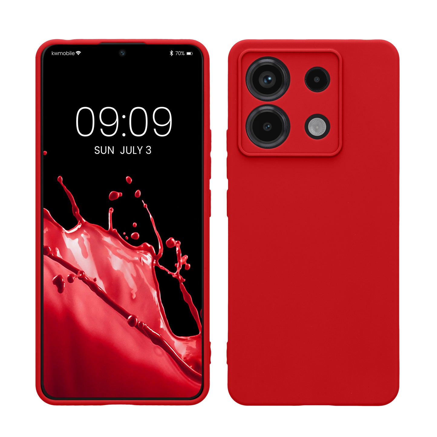 kwmobile Handyhülle kompatibel mit Xiaomi Redmi Note 13 Pro 5G / Poco X6 5G Hülle - Handy Case aus weichem Silikon in Sweet Cherry Sweet Cherry  
